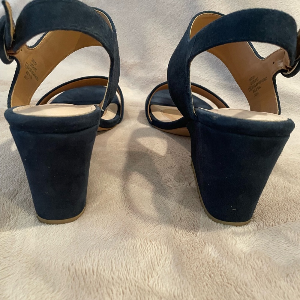 Isola Navy Heeled Sandals - Picture 5 of 10